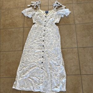 Disney White Ruched Maxi Sundress